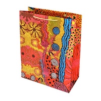 Aboriginal Art Handmade Paper Giftbag (Medium) - Travelling Through Country