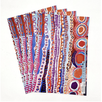 Aboriginal design Folded Wrapping Paper Single Sheet (Gloss Finish) - Dogwood Tree Dreaming