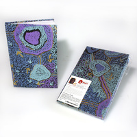 Handmade Aboriginal Art Paper BLANK Notebook - Emu Dreaming