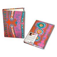 Handmade Aboriginal Art Paper BLANK Notebook - Two Dogs Dreaming