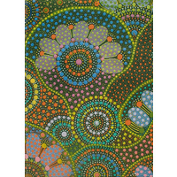 Keringke Aboriginal Art Ruled A5 Journal - Waterhole Shadows