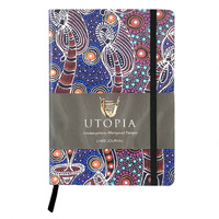 Utopia Aboriginal Art PU Leather A5 Ruled Journal - Dreamtime Sisters