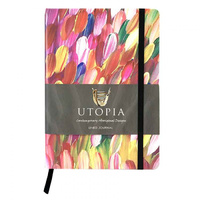 Utopia Aboriginal Art PU Leather A5 Ruled Journal - Leaves (Multi)