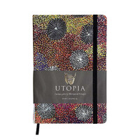 Utopia Aboriginal Art PU Leather A5 Ruled Journal - Wild Orange