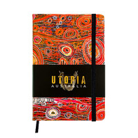 Utopia Aboriginal Art PU Leather A5 Ruled Journal - Women&#39;s Ceremony