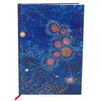 Warlurkurlangu Aboriginal Art Lined &amp; Blank A5 Journal  - Seven Sisters Dreaming