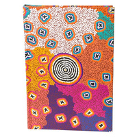 Warlurkurlangu Aboriginal Art Lined &amp; Blank A5 Journal - Green Budgerigar Dreaming