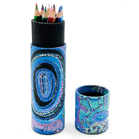 Handmade Paper Aboriginal Art Coloured Pencils (Set 12) Tube - ​​​​​​​Pikilyi