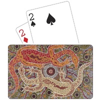 Tobwabba Aboriginal Art Plastic Coated Playing Cards - Male &amp; Female Goannas