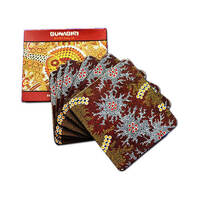 Bunabiri Aboriginal Art Corked Back Boxed Coasters (6) - Bushland Dreaming