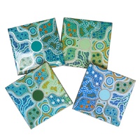 Nanda Girl Aboriginal Art Boxed Resin Coaster Set (4) - Spring in the Murchison