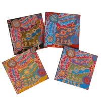 Umoona Arts Aboriginal Art Boxed Resin Coaster Set (4) - Rocks &amp; Waterholes