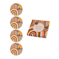 Koh Living Aboriginal Wooden Boxed Coaster Set (4) - Journeys in the Sun