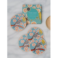 Koh Living Aboriginal Wooden Boxed Coaster Set (4) - Kookaburra