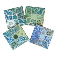 Nanda Coaster Set of 4 Boxed 9.5 X 9.5cm - Spring in the Murchison