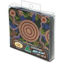 Tobwabba Aboriginal Art Neoprene Coaster Set (6) - Campsite
