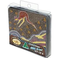 Tobwabba Aboriginal Art Neoprene Coaster Set (6) - Journey of the Coastal Kooris