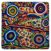 Utopia Aboriginal Art Neoprene Coaster (1) - My Mother&#39;s Story
