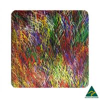 Utopia Aboriginal Art Neoprene Single Coaster - Grass Seed Dreaming