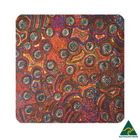 Utopia Aboriginal Art Neoprene Single Coaster - Wild Orange