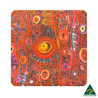 Utopia Aboriginal Art Neoprene Single Coaster - Awelye (Women&#39;s Ceremony)