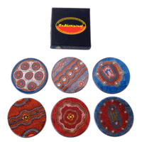 Whitton Aboriginal Art Round Boxed Coaster Set (6)  - Various Designs