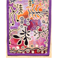 Better World Aboriginal Art Cotton Tablerunner (150cm x 45cm) - Yam &amp; Bush Tomato Dreaming