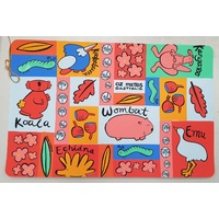 Oz Mates Australia Laminated Placemat - Pink Aussie Animals (PK 12)