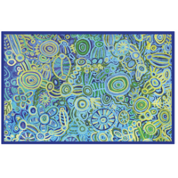 Better World Aboriginal Arts Aboriginal design Cotton Tablecloth (150cm x 230cm) - Ngarrindjeri Country
