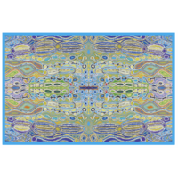 Better World Aboriginal Arts Aboriginal design Cotton Tablecloth (150cm x 230cm) - Mina Mina Jukurrpa