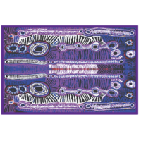 Better World Aboriginal Arts Aboriginal design Cotton Tablecloth (150cm x 230cm) - Two Dogs Dreaming
