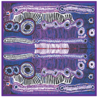 Better World Aboriginal Art Cotton SquareTablecloth (150cm x 150cm) - Two Dogs Dreaming
