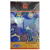 Jijaka Aboriginal Art Cotton Tablerunner - Firestones Purple
