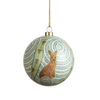 KOH Living Aboriginal Art GIFBOXED Xmas Bauble  (8cm) - Tracks of the Roaming Spirit (Kangaroo)