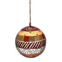 Better World Aboriginal Art Lacquered Xmas Ball Decoration - Jillamara (Tiwi Islands)