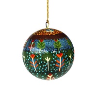 Better World Aboriginal Art Lacquered Xmas Ball Decoration - Bush Medicine Plants