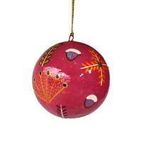 Better World Aboriginal Art Lacquered Xmas Ball Decoration - Medicine Plants