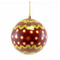 Better World Aboriginal Art Lacquered Xmas Ball Decoration - Rainbow Serpent Dreaming