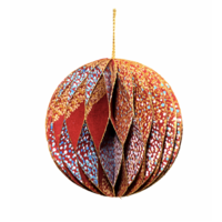 Better World Aboriginal Art Handmade Cotton Paper Honeycomb Xmas Ball - Salt Lake