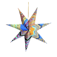 Better World Aboriginal Art Xmas Handmade Paper Star - Dogwood Tree Dreaming