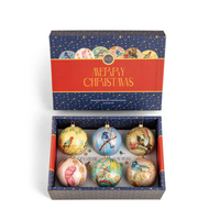 KOH Living Aboriginal Art 6 pack Gift Box Xmas Baubles (8cm) - Dreamtime Symphony (2025 Edition)