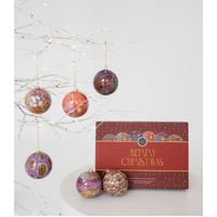 KOH Living Aboriginal Art 6 pack Gift Box Xmas Baubles (8cm) - Sacred Country (2025 Edition)