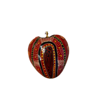 Keringke Aboriginal Art design Paper Mache Xmas Decoration - Large Heart - My Home Country
