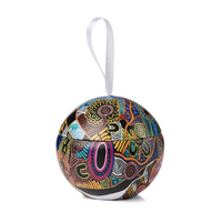 Justin Butler Aboriginal Art  Xmas Bauble Tin - The Dingo and the Kangaroo Storyline