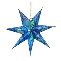 Better World Aboriginal Art Xmas Handmade Paper Star - Pikilyi