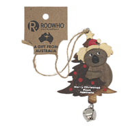 RooWho Xmas Koala Wooden Ornament Tree &amp; Bell