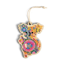 Koala [Euphoric] Timber Xmas Decoration (9cm) - KOH Living Aboriginal Art