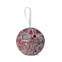 Warlukurlangu Aboriginal Art  Xmas Bauble Tin - Ngapa Jukurrpa - Puyurru