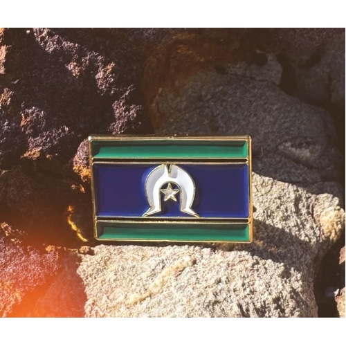 Athe Threads Torres Strait Island FLAG Enamel Metal Badge