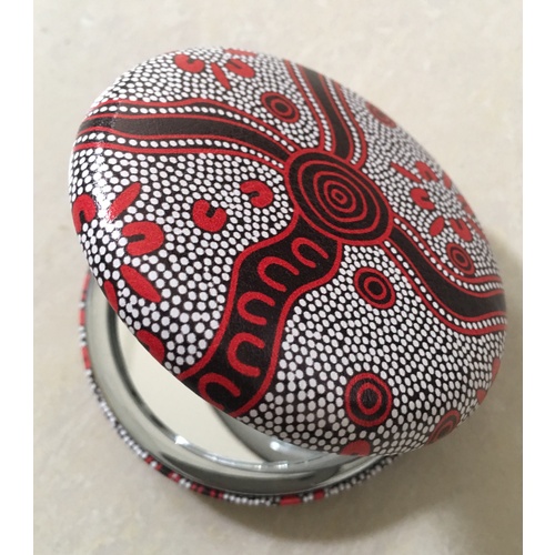 Hogarth Aboriginal Art Round Compact Mirror - Highlands
